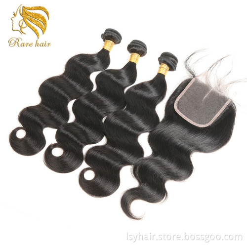 Brazilian Body Wave Hair Weave Bundles Lace Closure,Large Stock Grade 11a Virgin Brazilian Hair 3 Bundles
